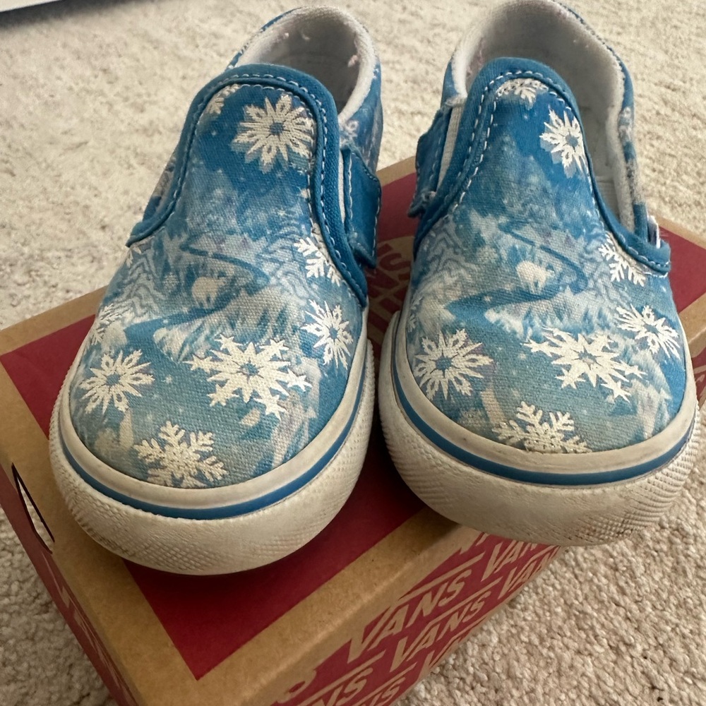 Frozen Vans Blue Snowflake Sneakers